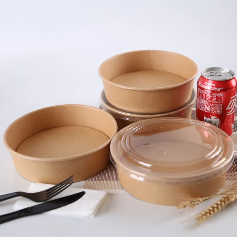 paper bowl with lid 24oz printing paper bowl box salad bowl kcraft