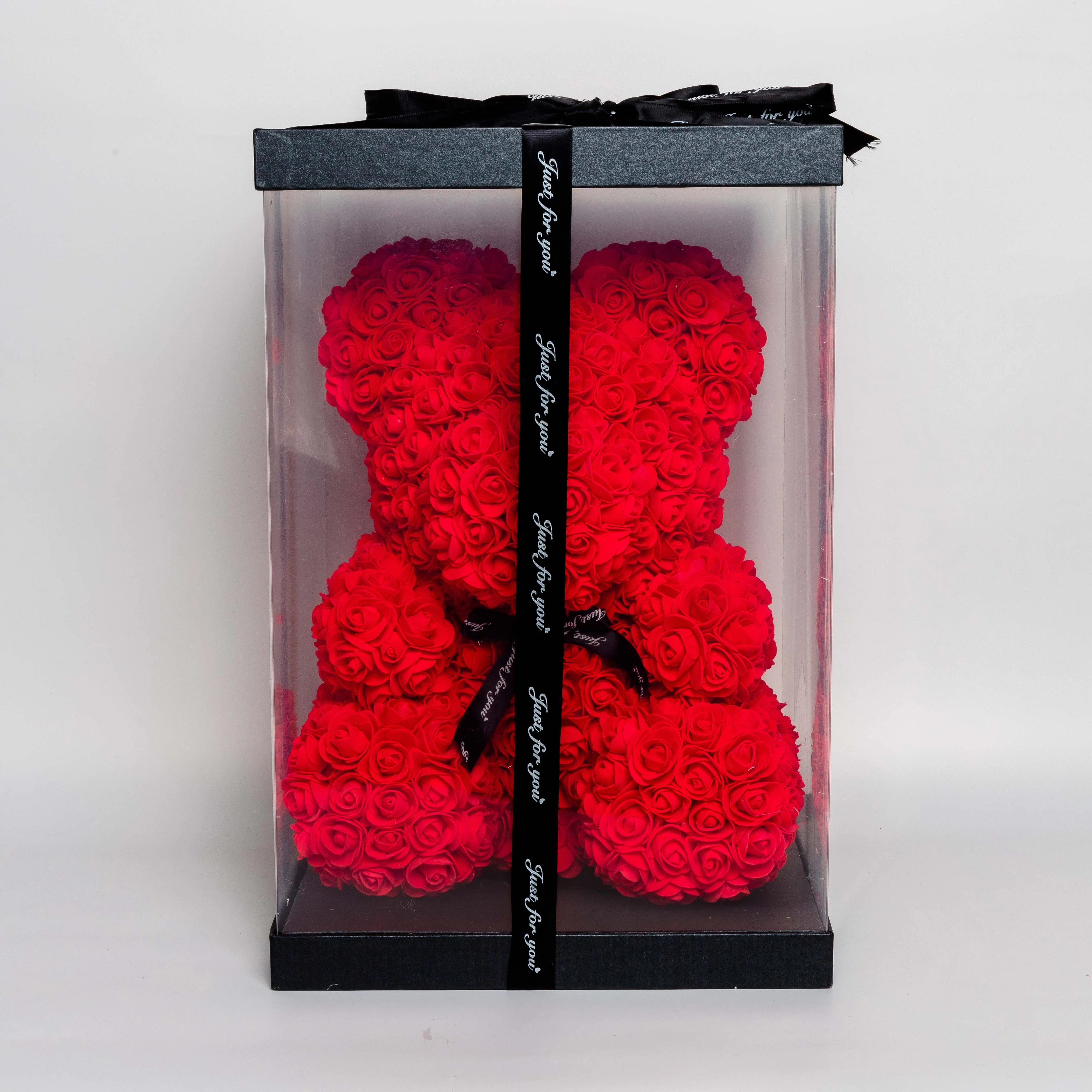 Wholesale Customized Rose Bear Rabbit Unicorn Artificial PE Flower DIY Artificial Flower With Box 40cm /25cm