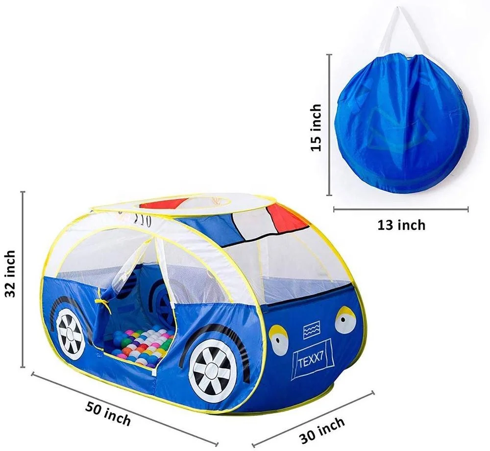 Factory Kids Tent Kiddy Play Foldable Pop Up Police Car Tent Indoor Outdoor Toys Playhouse