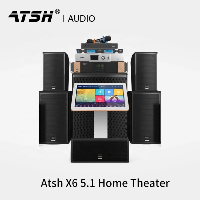 ATSH  X6 5.1/7.1 Professional Shadow K Surround Speakers Karaoke OK Jukebox Home Theater Audio System