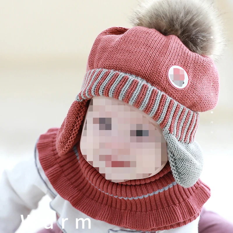 Winter cute cashmere beanie knitted new born baby hat winter baby cap