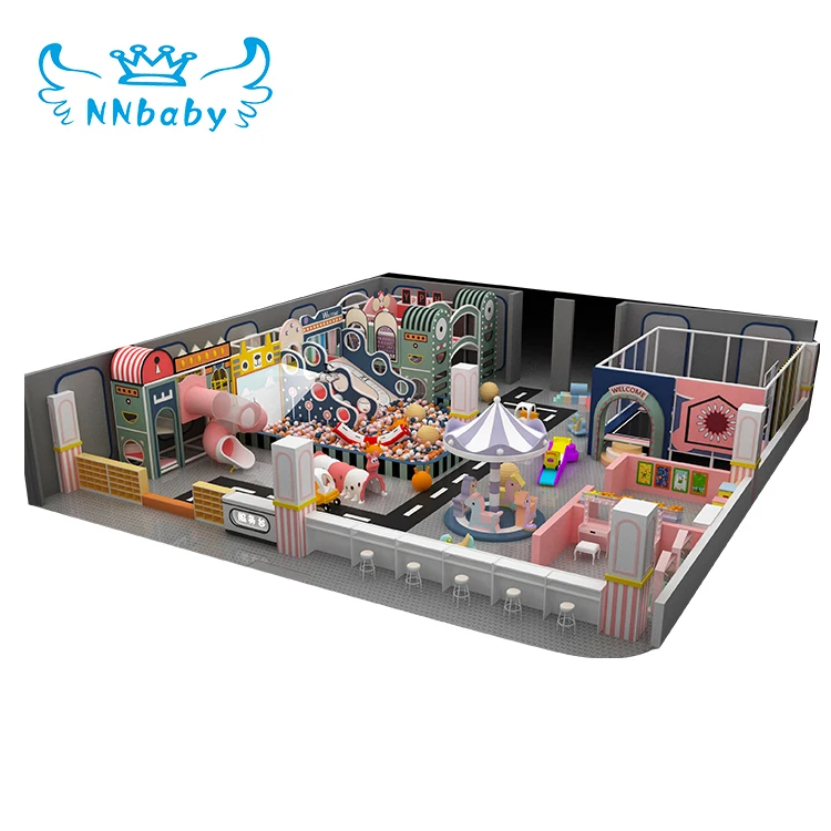 Nnbaby macaron commercial children indoor trampolines kid playground baby playhouses adult ninja warrior obstacles courses