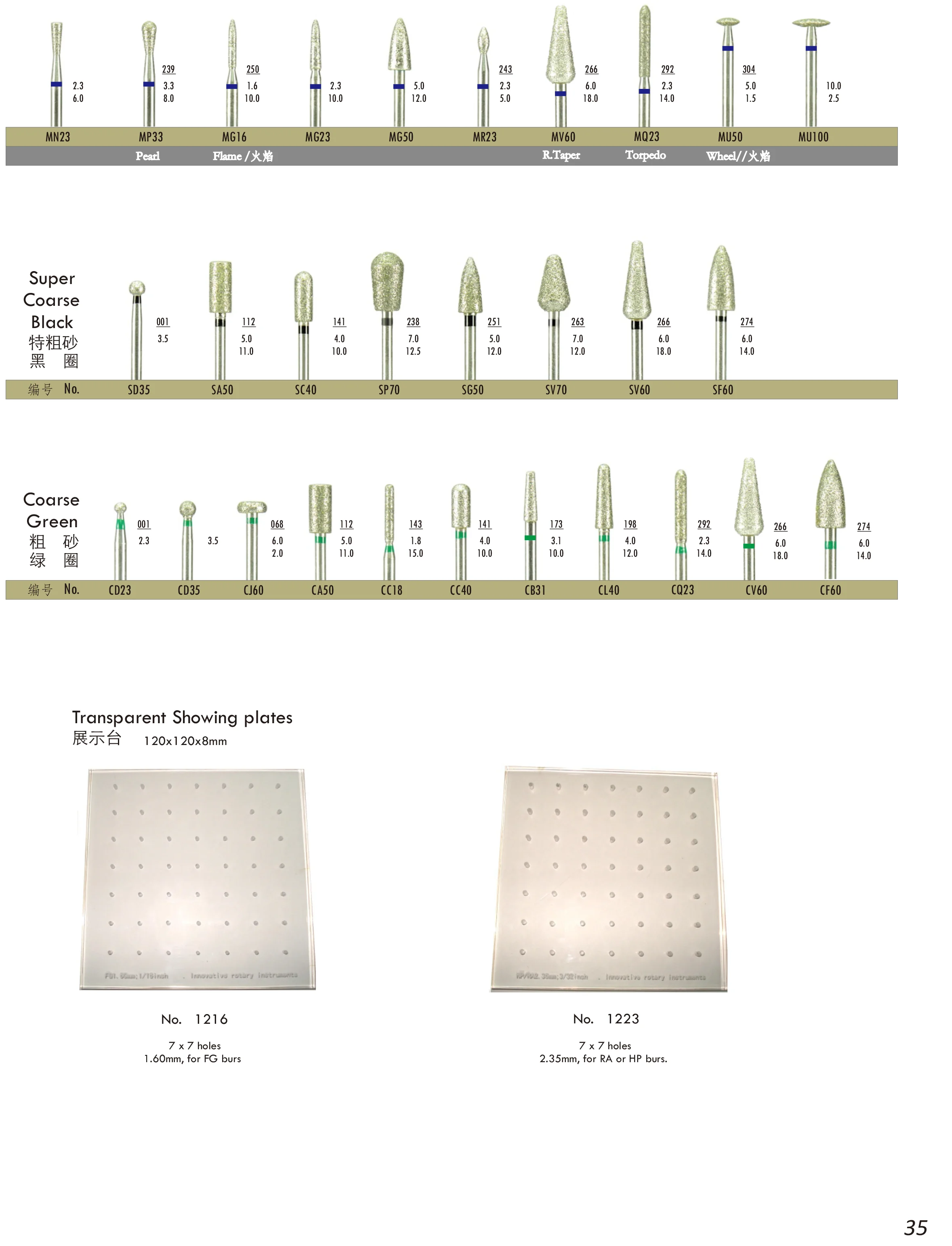 Dental Diamond Bur HP Electroplated Dental Drill Bit for Dental Lab HP Diamond Burs