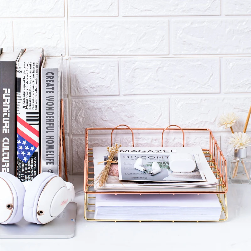 
 Metal multilayer magazine rack for office desk  