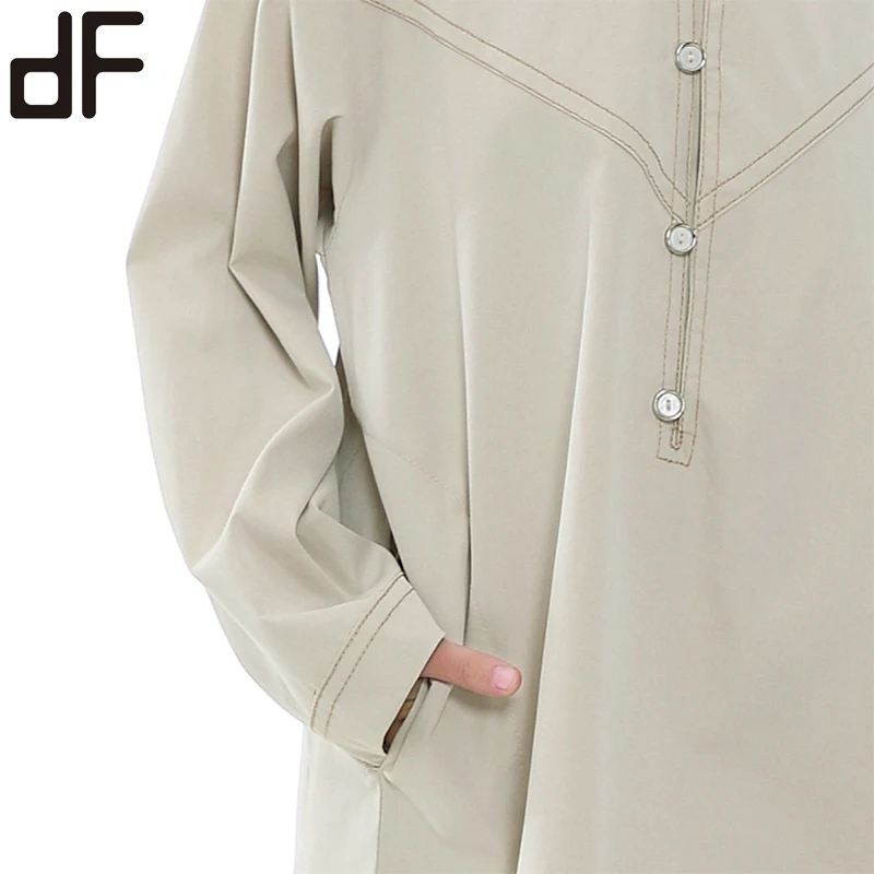 wholesale islamic children set clothing boys grey green button up kurta shirts with pants arabic tradition clothes for boy