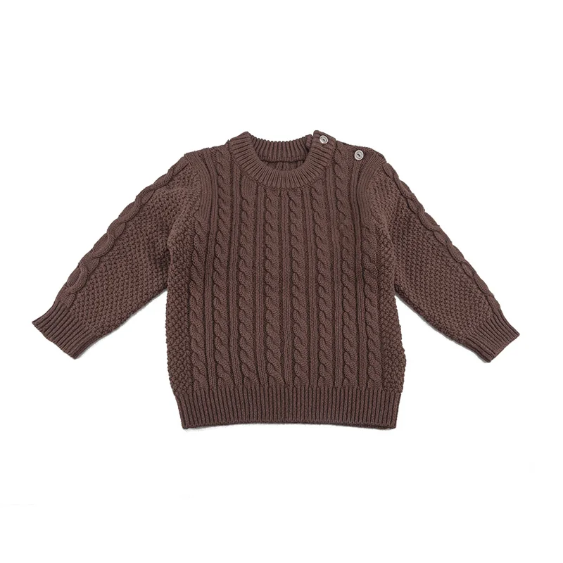 custom 100% cotton knits sweaters for baby sustainable kids pullover knit yarn toddler Crew neck baby knitwear