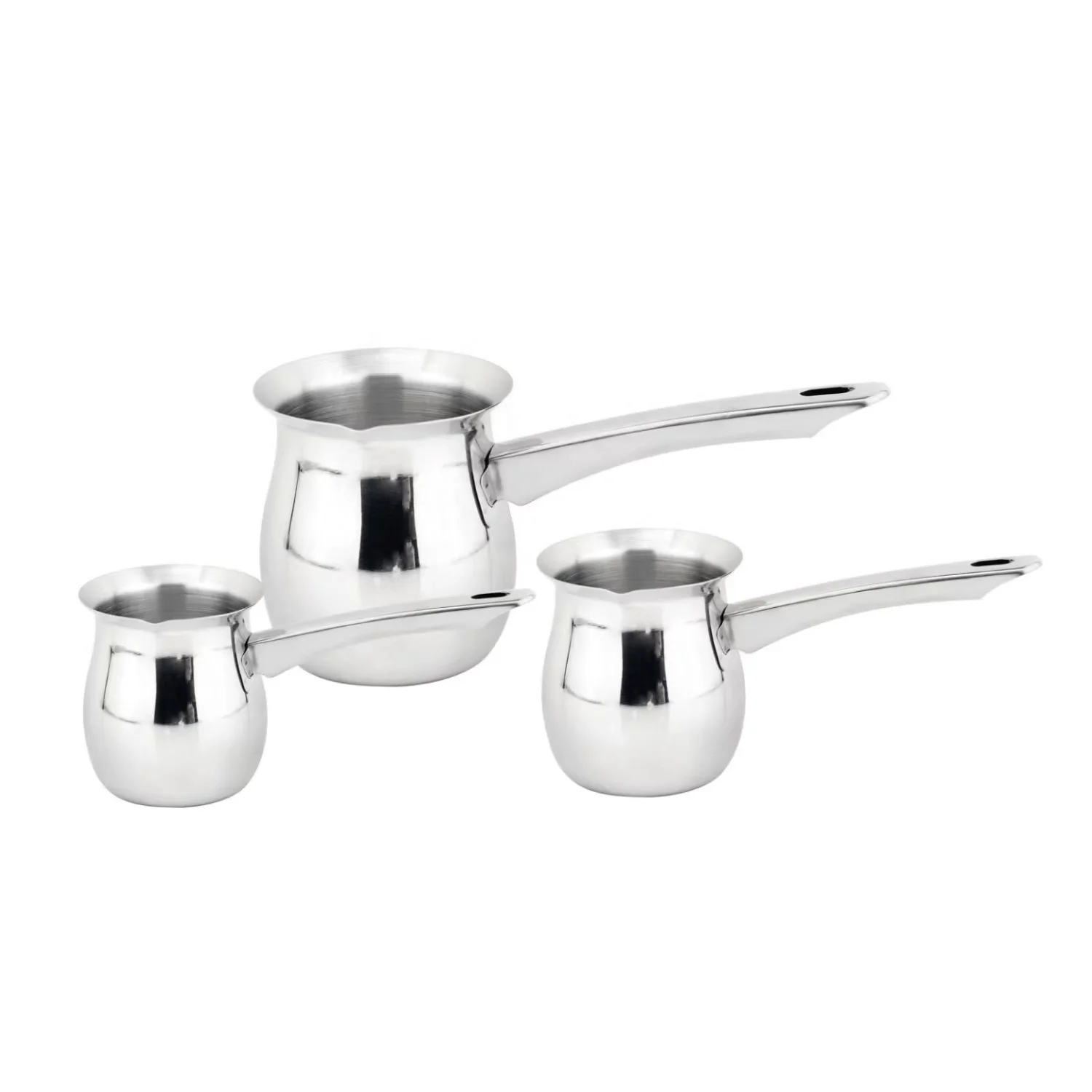 Stainless steel Turkish milk cup set hand-brewed coffee pot Arabic single handle hot milk kettle