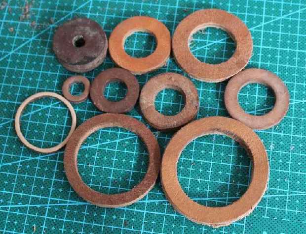 SWKS Custom Leather Gasket Packing Washer Seal Vee Packing Leather Chevron Ring Leather Cup Seal