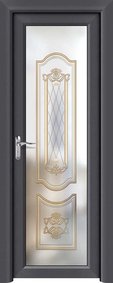 Factory Hot Sale thermal break aluminum bathroom door design with double glazing inward