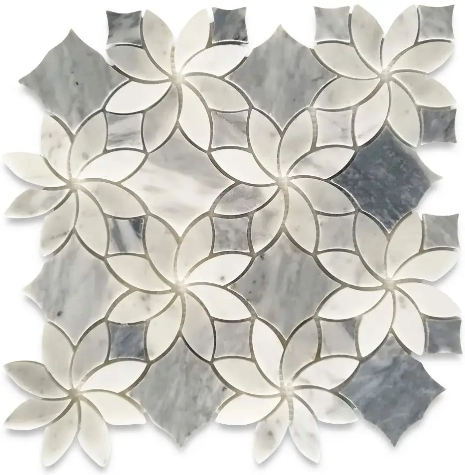Indoor Modern Floor Waterjet Mosaic Tiles For Wall Design