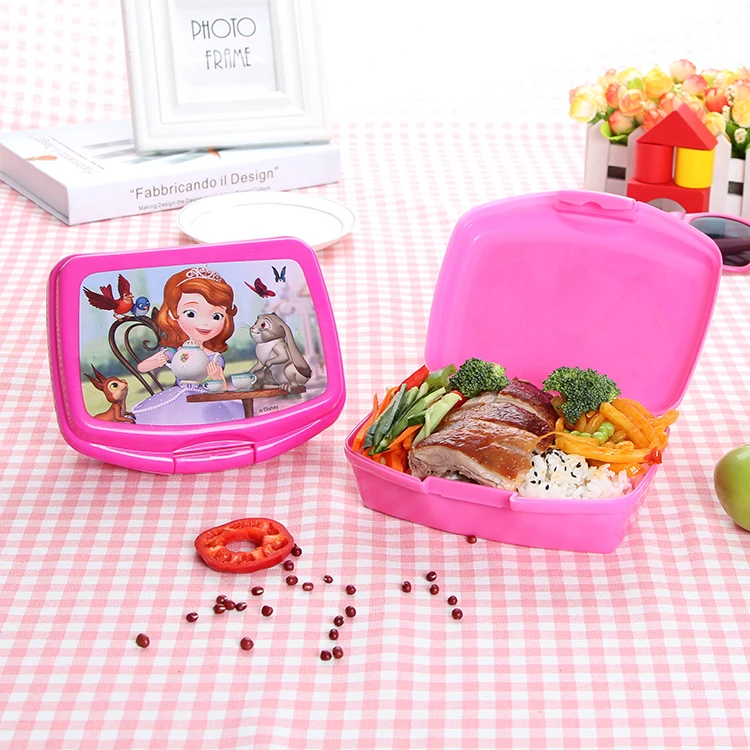 Cheap school children plastic storage food container sandwich lunch box kids