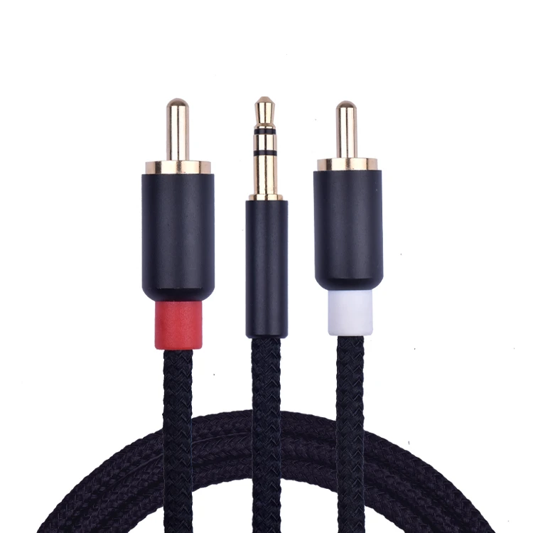 Аудио 2 Rca 3,5 мм 1 метр с металлическим производителем Oem заводской производитель стерео Aux кабель штекер