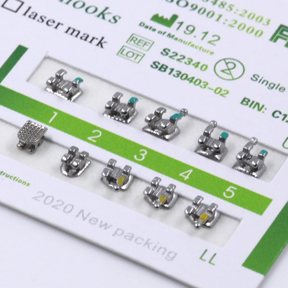 200 X  orthodontic  DENTAL MINI roth metal mesh base  braces bracket 022 345 hooks