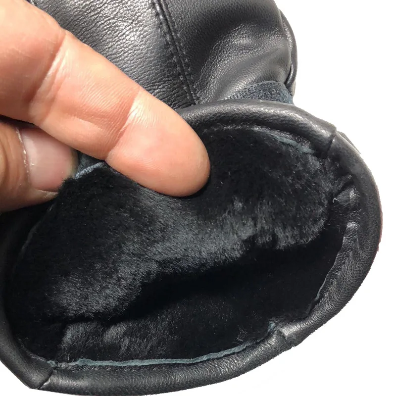 Мужские зимние меховые перчатки, теплые Утепленные перчатки для верховой езды, кожаные перчатки из овчины и меха, оптовая продажа с завода