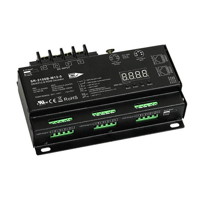 5CH/12CH/24CH RDM DMX512 декодер