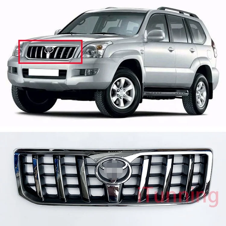 Cheap car front grille grill for toyota landcruiser Prado FJ120 2002 to 2009 body kit