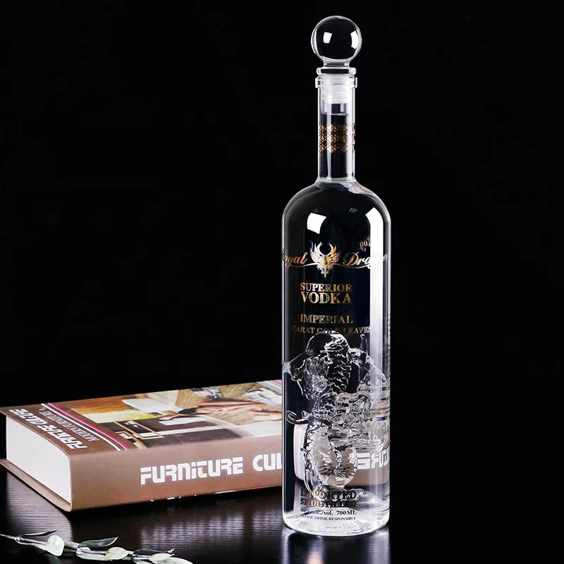 1800ML Rum,Bourbon,Vodka,Tequila  Dragon Bottle  Fancy Glass Wine Bottles   Handcraft Borosilicate Glass Glass Liquor Bottle