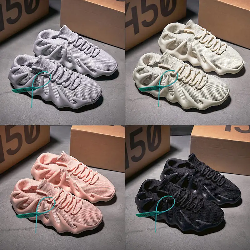 Custom Fashion Style Breathable Casual yeezy 450 walk style sock shoes sneaker white running shoe men