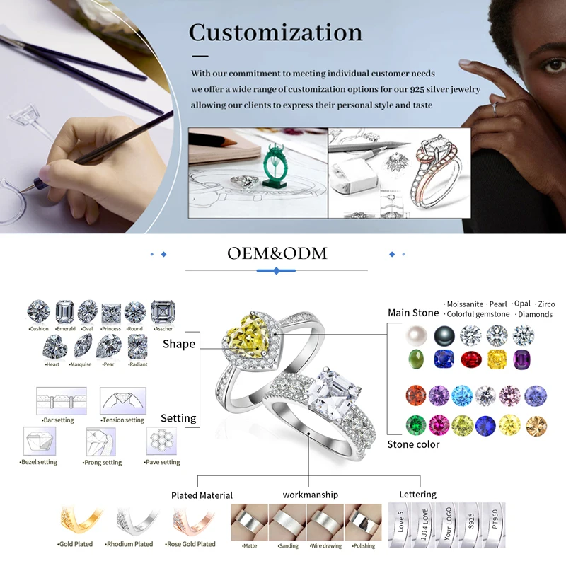 Custom TWO Rings Sets Promise Couple Bridal Ring Zircon Women Square Cz Man Stainless Steel Brushed Finished Wedding Rings Bands