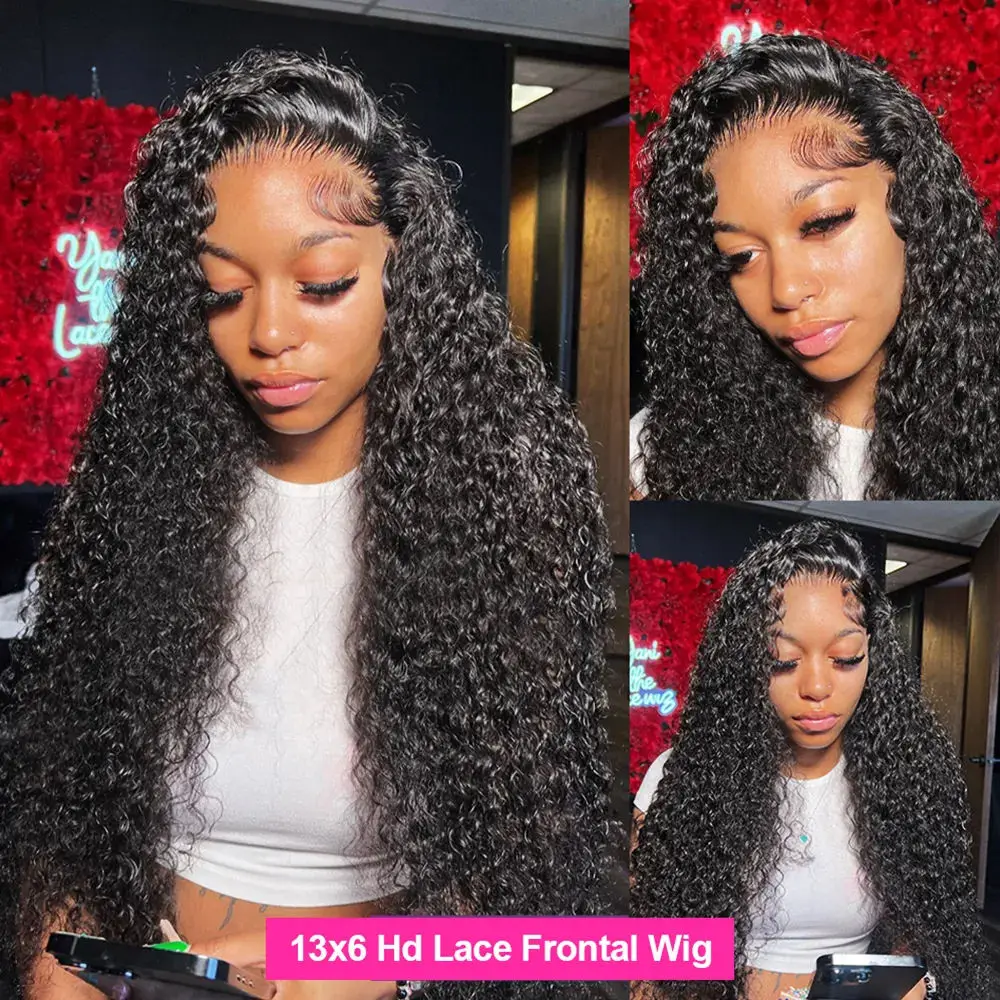 Cheap HD 360 Lace Frontal Wig Vendors Kinky Curly Full Lace Human Hair Wigs For Black Women Peruvian Hair 13*6 Lace Front Wig