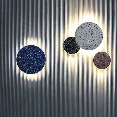 Modern background staircase corridor hotel round can be mixed wholesale terrazzo wall lamp
