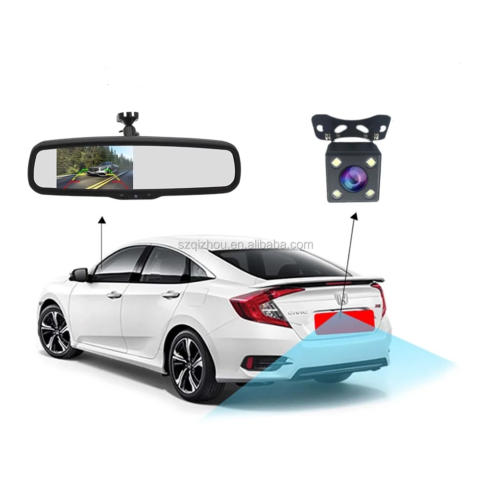 12V Rearview HD Reverse Camera Side Rear Screen Spiloiler Night Vision Digital Parking Auto Back Car Mirror Camera Rear View