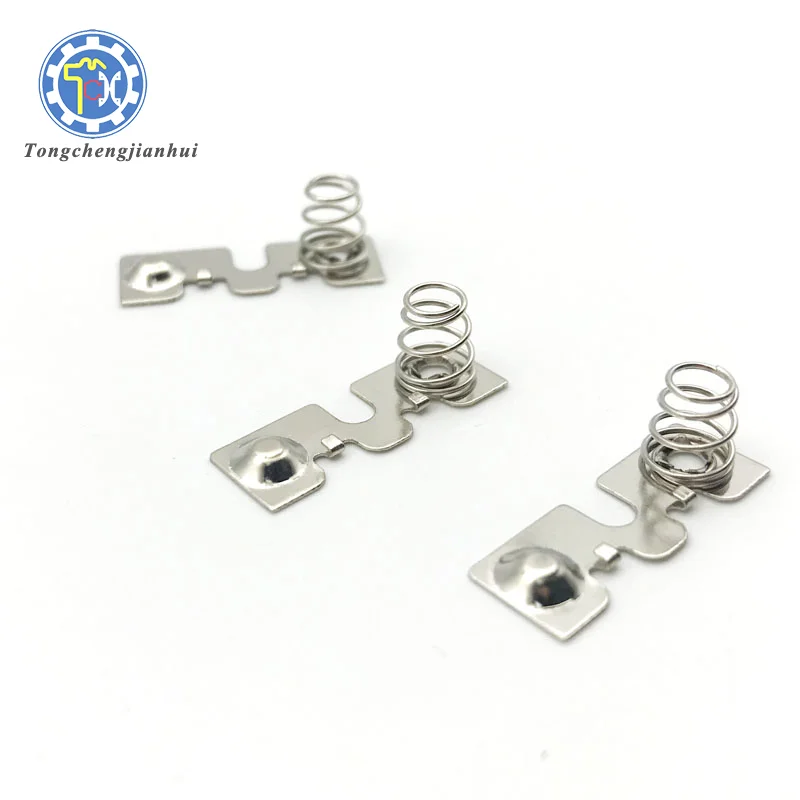 Custom-Made Precision Stainless Steel Sheet Metal Stamping Tab Connector Coil Style Battery Spring Contact Terminal for PCB
