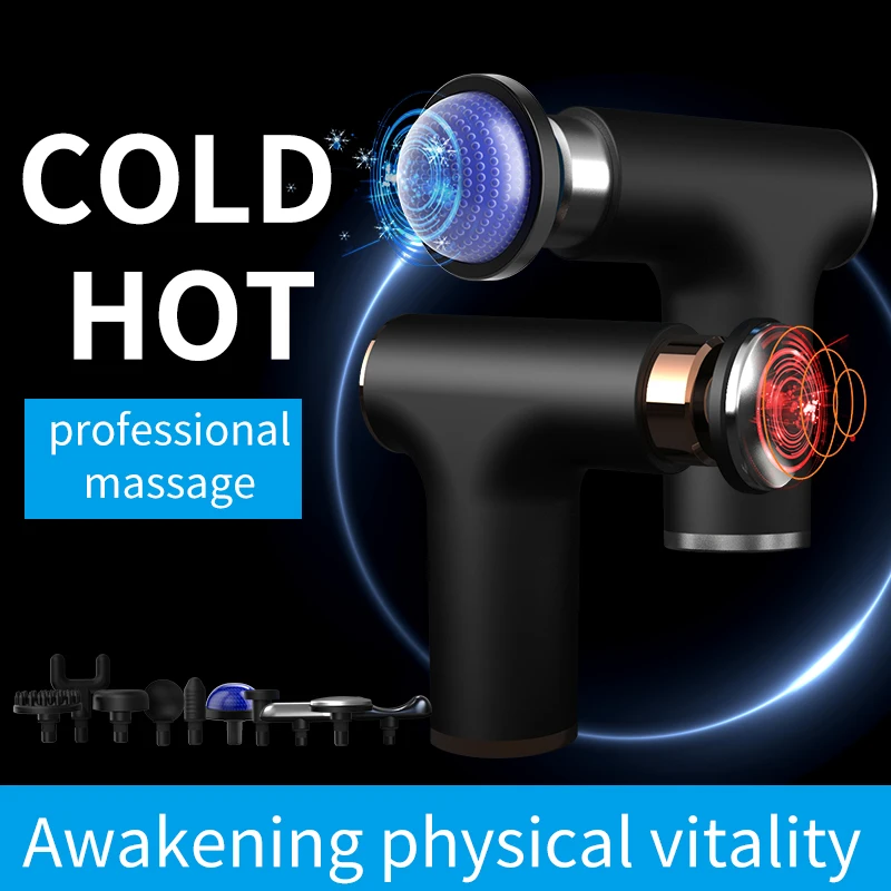 Mini Massage Gun  Heated And Cold Massage Fascial Gun Portable Professional Massage Gun with 10 Head