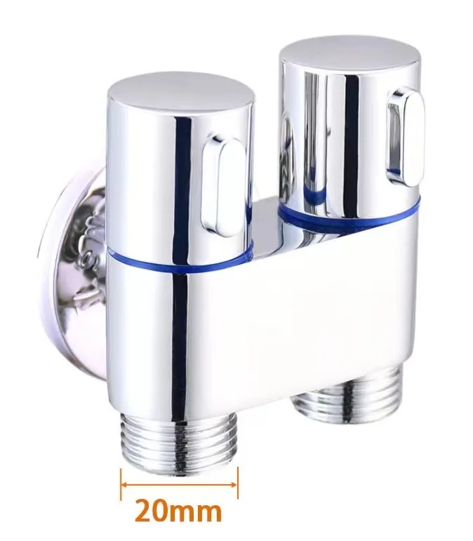 NES-YY505 304 stainless steel double control Angle valve one in two out double water separator multi-function faucet double open