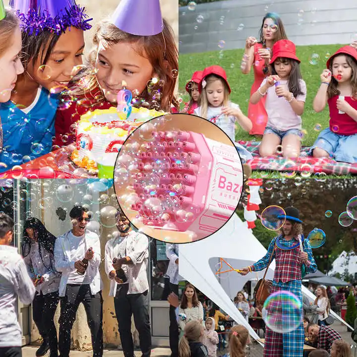 Bazooka Electric Shooter Toy Bubble Maker Automatic Bubble Gun Machine Soap Gun Big Kids Rocket 69 Holes summer games