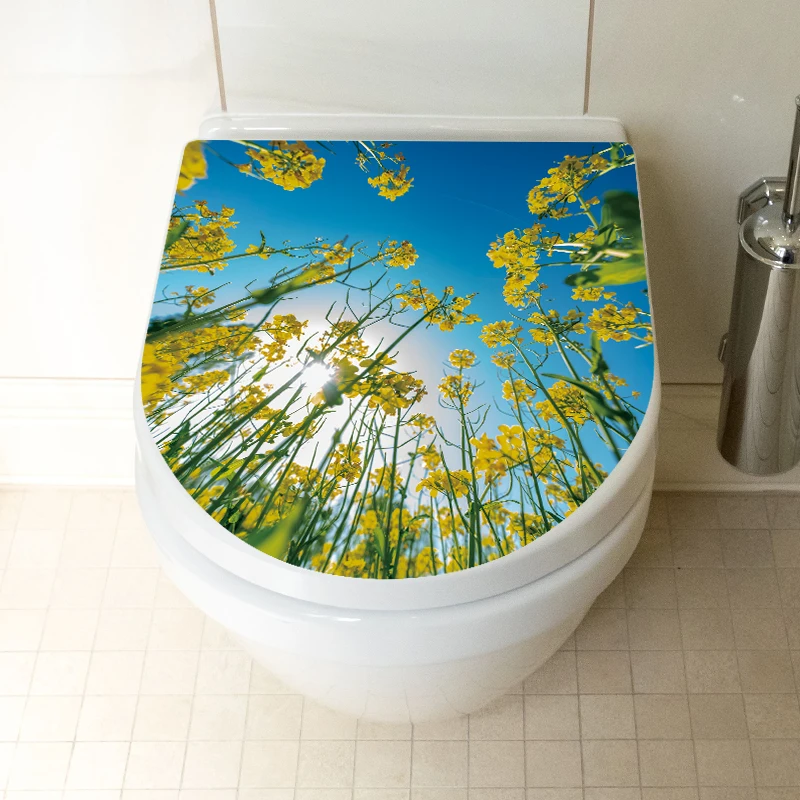 Bathroom toilet decal stickers for toilet seat cover waterproof stickers for bathroom sticker