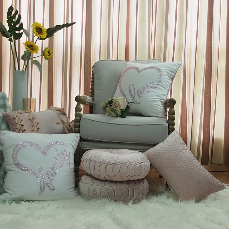 Hot selling great quality cheap price decorative lovely style seat cushions throw pillow for home hotel