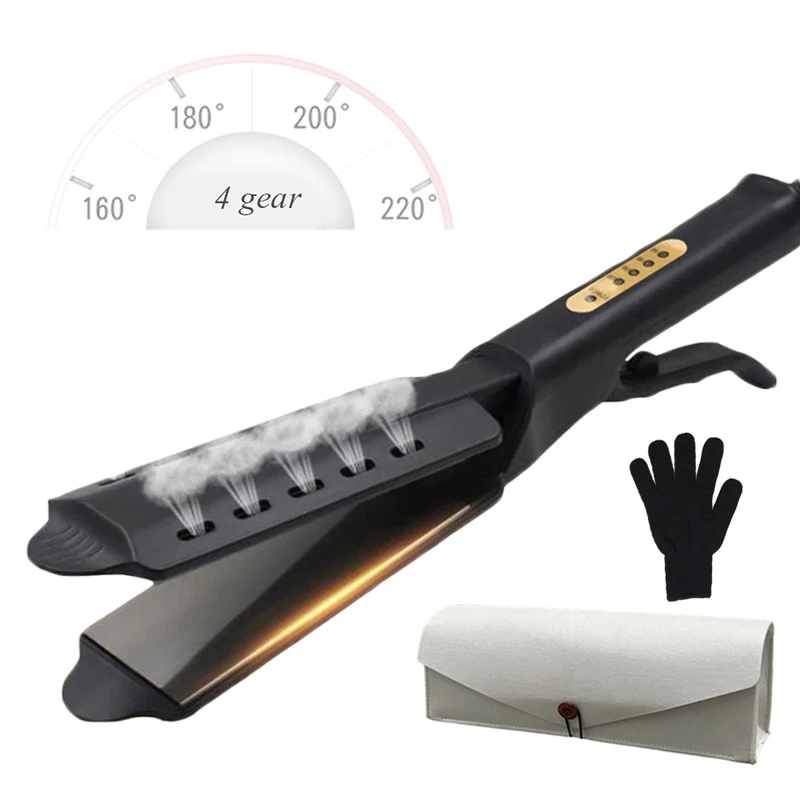 Hot selling 2 in 1 nano titanium steam platinum flat iron hair straightener