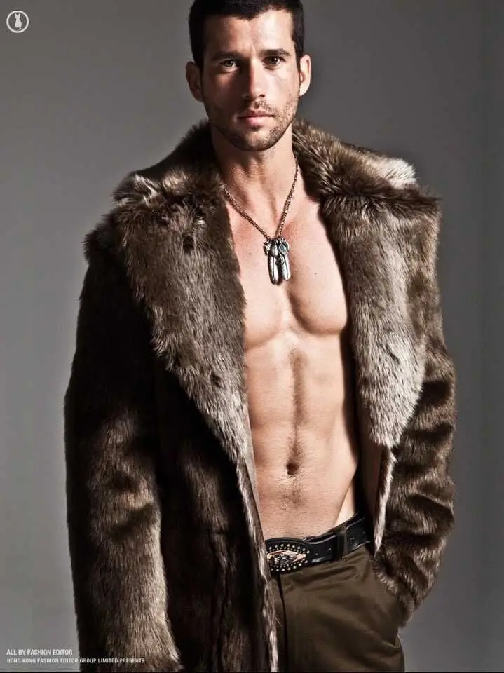 Shishi factory raccoon fur parka mens faux fur coat men
