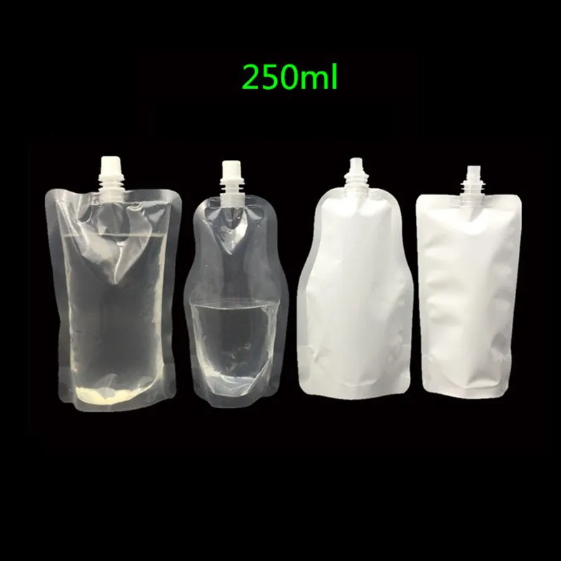 Custom printed Plastic Bottle Shaped Pouch/250ml Bottle Shape Water Pouch/Soft drink spout pouch