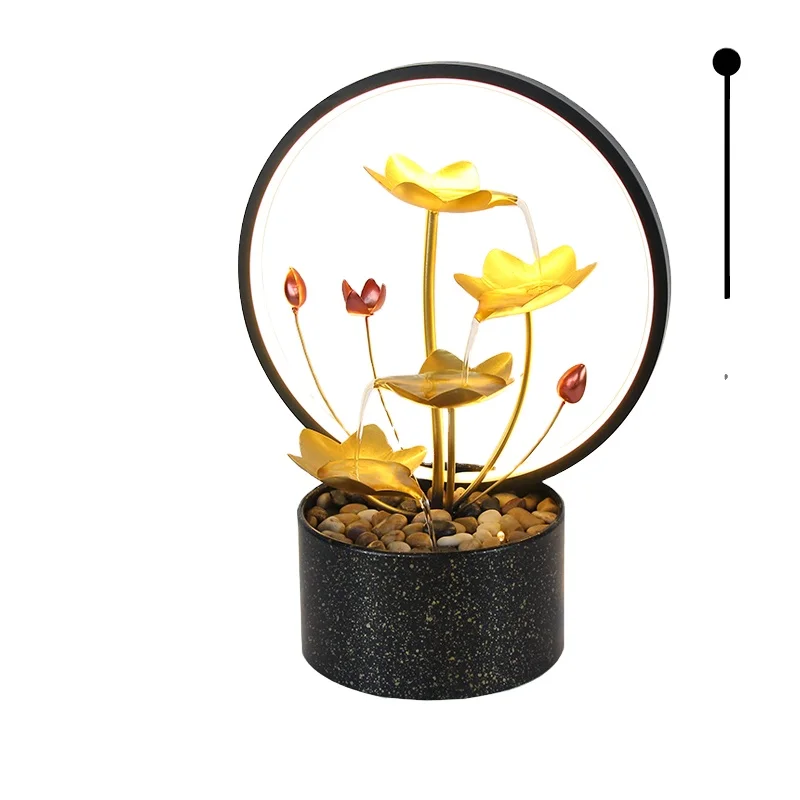 Four- tier Golden Color Round Pebble Water Fountain for home and garden Patio Backyard Decoration