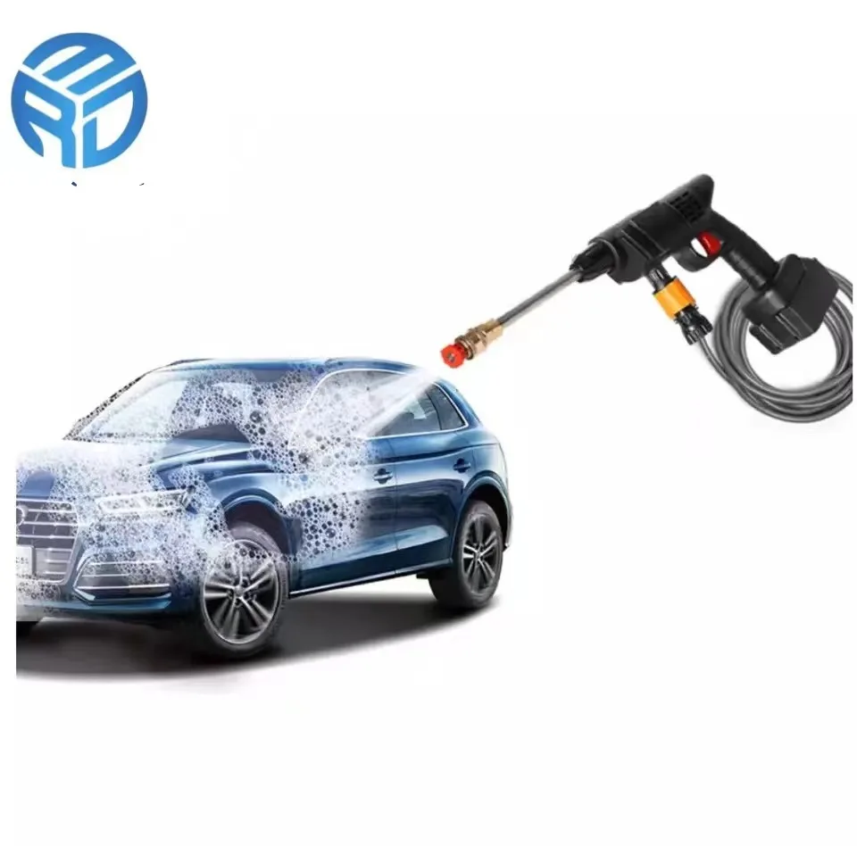 MRD Portable Powerful High Pressure 24v 48v Lithium Cordless Wireless Car Wash Water Jet Foam Gun Car Washer