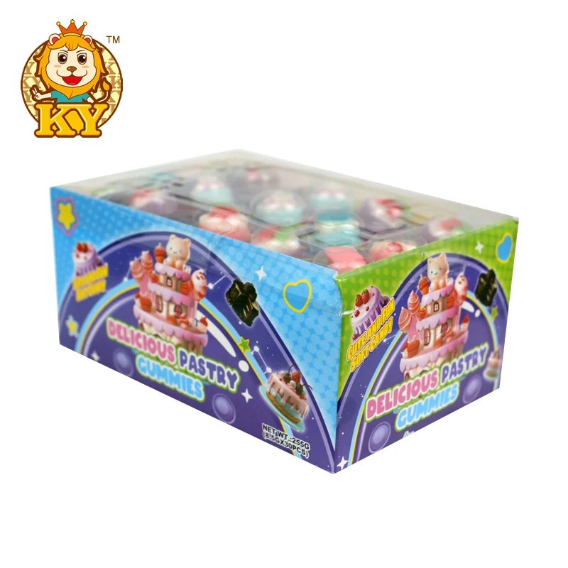 Manufacturer wholesale mini cake shape gummy soft chewy candy