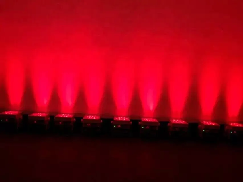 Winlite 12x18w RGBWA+UV 6in1 led wireless DMX battery powered square flat par