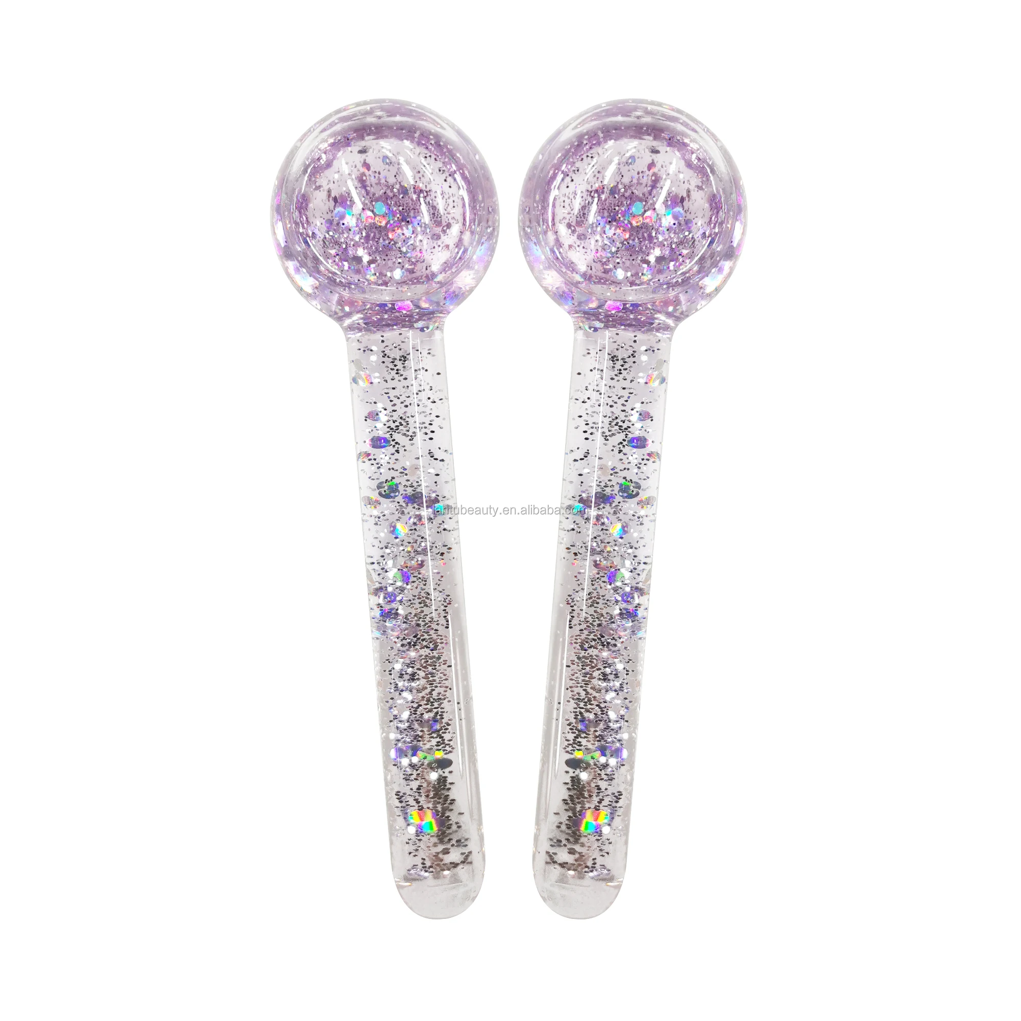 Food grade glass magic cooling rolling reduce swelling cryotherapy facial tool facial ice globe