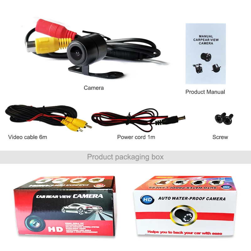 HD night vision IP68 waterproof rear view reversing small butterfly auxiliary reversing camera