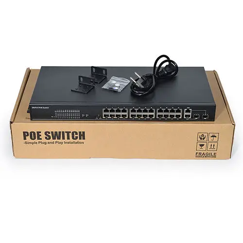 SDAPO PSE2624GSR-AI High Quality 24 port 250W megabit+gigabit uplink poe switch