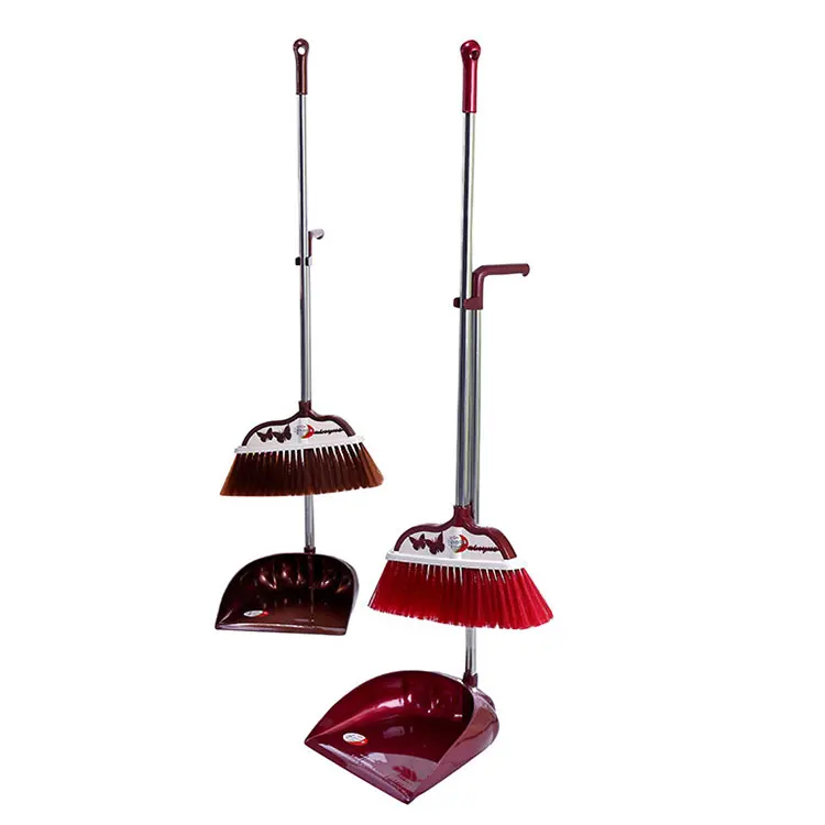 High Quality Plastic Standing Broom And Dustpan Set For Home Floor