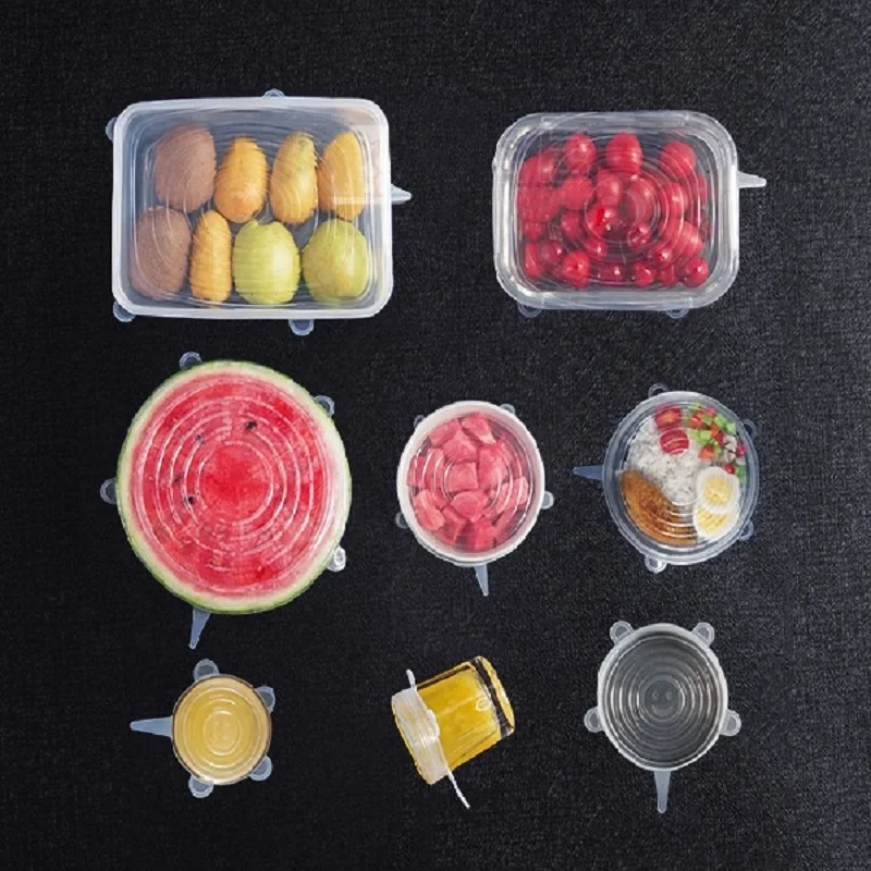 
Storage Container Lid Stretchable Silicone Reusable Seal Covers Lids 