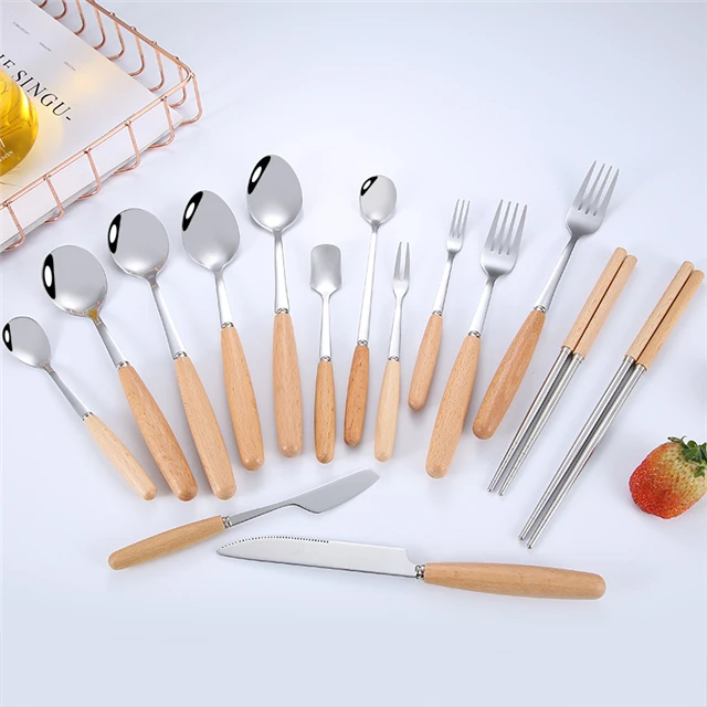 
Stainless Steel Tableware Set Western Tableware Gift Set Wholesale Kitchen Accessories 