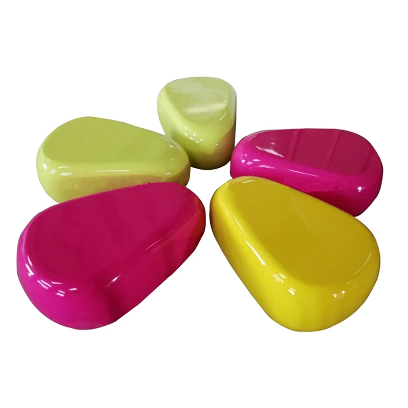 Y405 Artistic bench irregular stone pebble fiberglass art decor chair for school library square furniture Novel egg stool