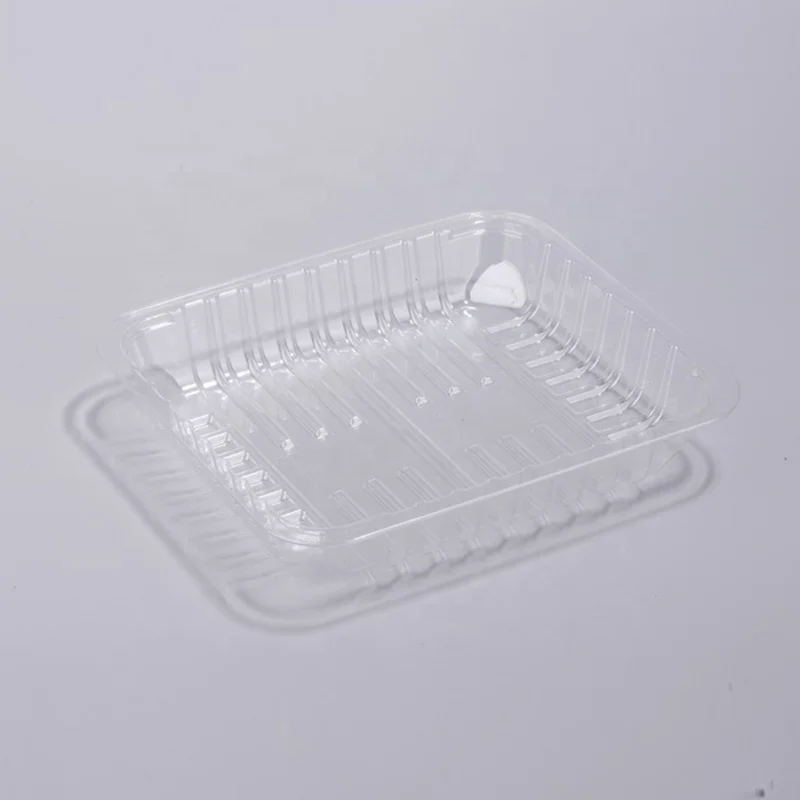 Food Grade Disposable Food Packing Plastic Food Sealing Tray with Rolled Edge for Supermarket/Restaurant
