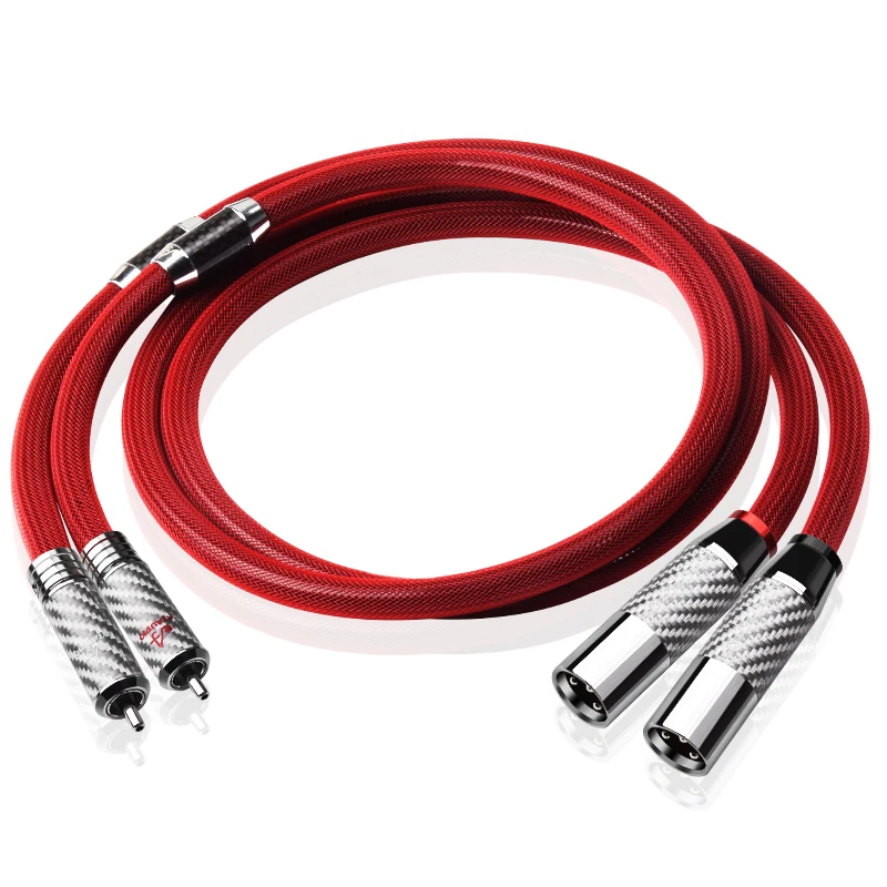 HIFI 1 pair XLR to RCA Male audio balance Cable High Purity pure silver Hifi 2 Rca to 2 Xlr Cable Connector Audio Cable