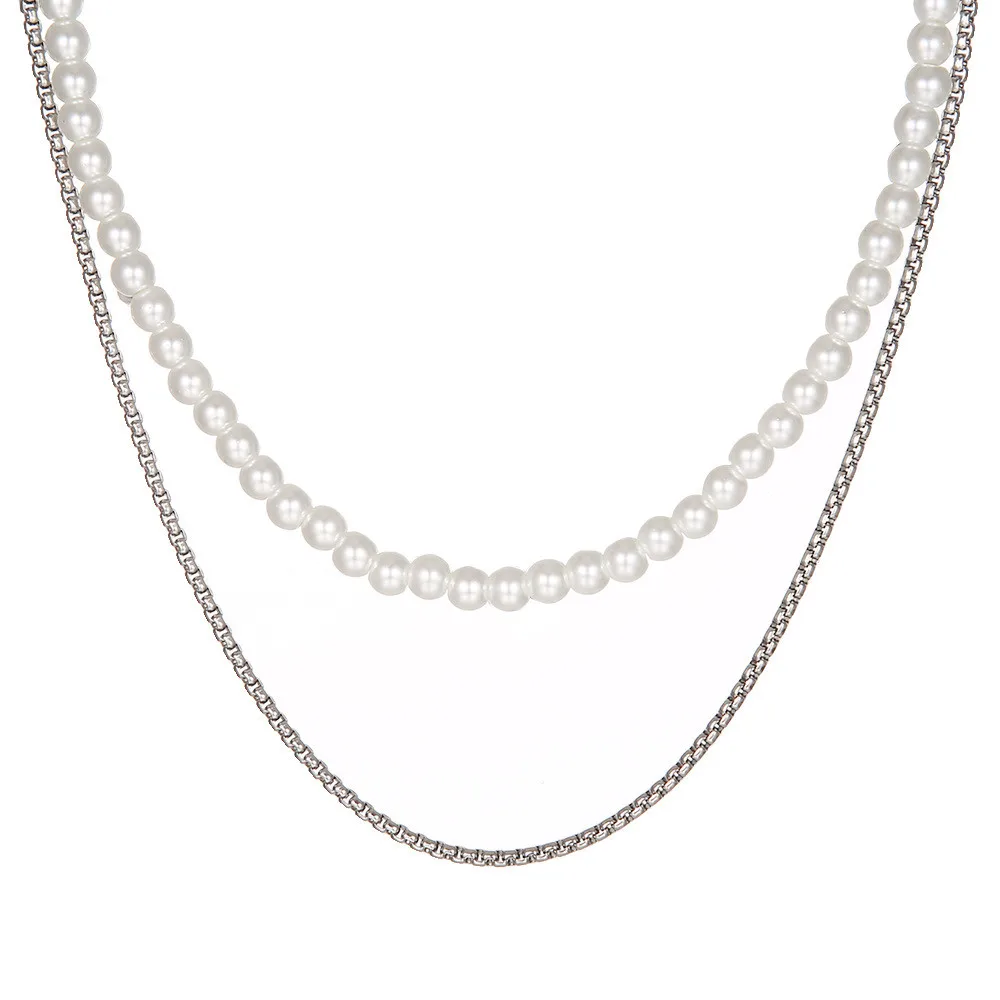 Natural Pearl Minimalist Pendant Women Necklaces Jewelry Dainty Gold Cross Pearl Necklace Men Women