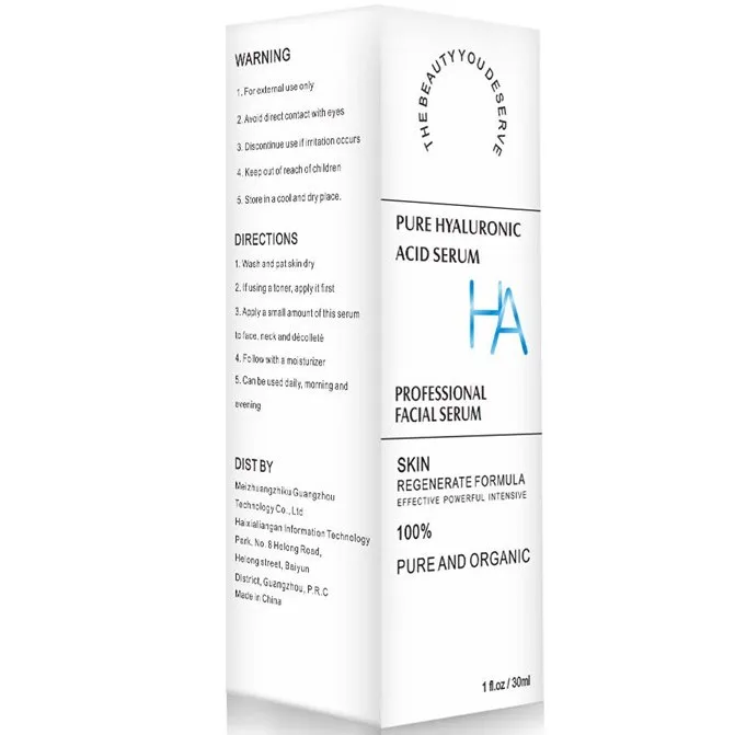 Customized logo facial serum organic whitening Aha 30% Bha 2% Niacinamide Anti Aging Hyaluronic Acid Serum